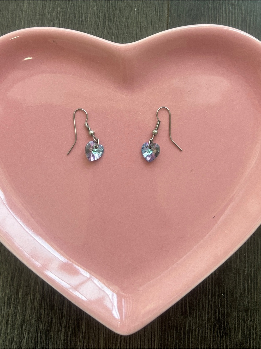 Y2K Crystal Heart Fairycore Coquette Dangle Holographic Drop Earrings